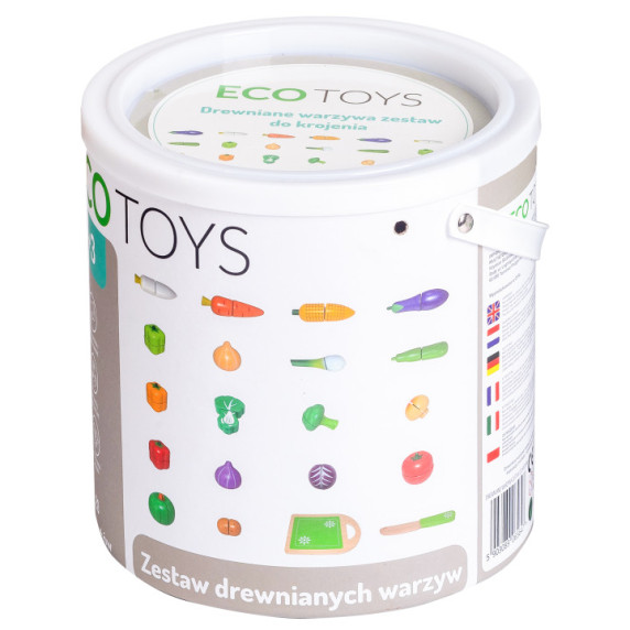 Fa szeletelhető  zöldségek kiegészítőkkel 20 db ECOTOYS